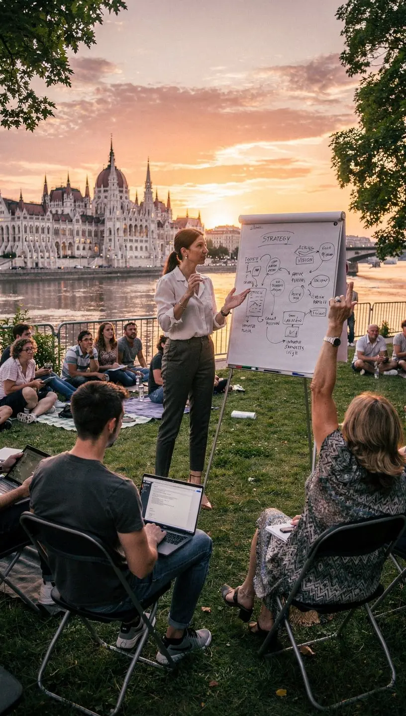 Befektetési oktatás során használt diagramok és grafikonok bemutatása.