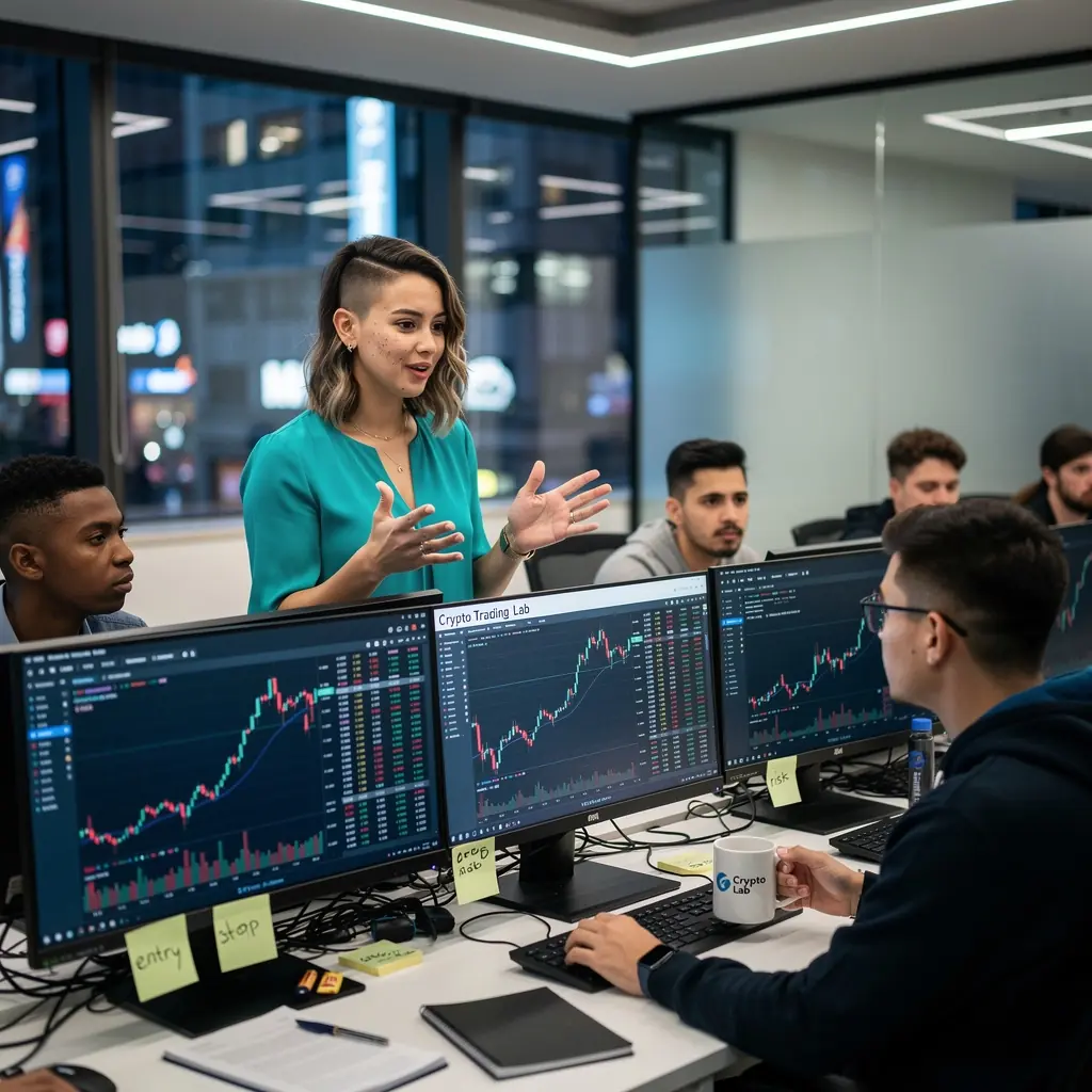 Kriptovaluta árfolyamainak változását ábrázoló animációs grafika.