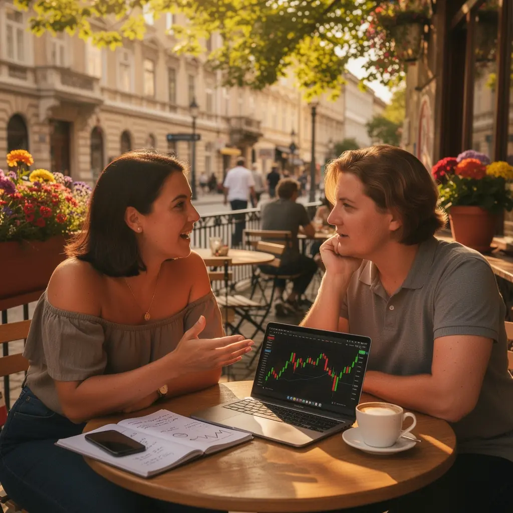 Grafikonok és diagramok, amelyek a kriptovaluták árfolyamának változásait ábrázolják.
