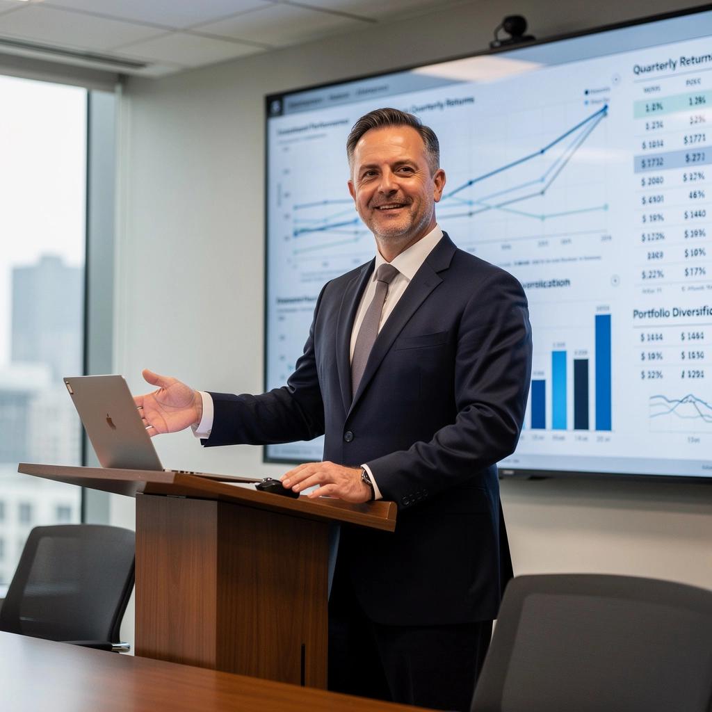 Szakértő előadó, aki a tőzsdei kereskedés alapjait ismerteti.